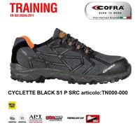 SCARPE ANTINFORTUNISTICA COFRA CYCLETTE BLACK S1 P SRC tessuto altamente trasp +