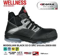 SCARPE ANTINFORTUNISTICA COFRA MODIGLIANI BLACK S3 CI SRC pelle fiore idrorepel+