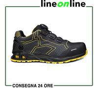 Base Protection K-Rush Scarpa Antinfortunistica con Sistema BOA, Nero/Giallo, Taglie 45