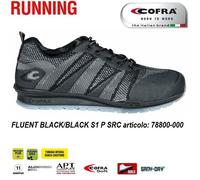 Scarpe antinfortunistiche Cofra FLUENT BLACK-BLACK S1 P SRC tessuto TRASPIRANTE+