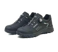 Scarpe Antinfortunistiche Con Lacci A Bottone, Scarpe Antinfortunistiche Anti-sfondamento E Anti-perforazione, Scarpe Da Ginnastica In Gomma Antiscivolo, Scarpe Con Punta In Acciaio(Black,43 EU)