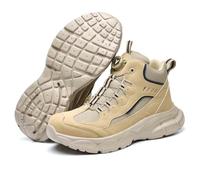 Scarpe Antinfortunistiche Con Lacci A Manopola, Scarpe Con Punta In Acciaio, Scarpe Antinfortunistiche Anti-sfondamento E Anti-perforazione, Scarpe Da Ginnastica Antiscivolo For Avventure(Khaki,44 EU)