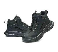 Scarpe Antinfortunistiche Con Lacci A Manopola, Scarpe Con Punta In Acciaio, Scarpe Antinfortunistiche Anti-sfondamento E Anti-perforazione, Scarpe Da Ginnastica Antiscivolo For Avventure(Black,42 EU)