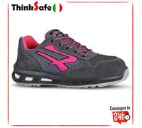 Calzatura di sicurezza Verok SP1 SRC - nylon/pelle scamosciata - grigio/rosa - taglia 37 - U-Power