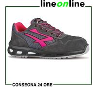Calzatura di sicurezza Verok SP1 SRC - nylon/pelle scamosciata - grigio/rosa - taglia 37 - U-Power