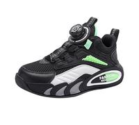 Scarpe antinfortunistiche da uomo invernali in rete traspirante rotating Buckle Adjustable Shoelaces Medium And Large Children's Thick Sports Shoes Sneaker Bambini Ragazza 29, Nero , 32 EU