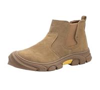 Scarpe antinfortunistiche da uomo Slip On Stivaletti antiscivolo da lavoro, anti-smash e anti-foratura, con punta in acciaio, antipolvere, impermeabili, scarpe da lavoro, cachi, 45