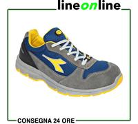 Utility Diadora Run Text Low S1P Src Esd, Scarpa Antinfortunistica Unisex - Adulto, Grigio Castello/Blu Insegna, 42 EU