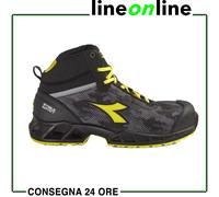 DIADORA Shark Stable Impact Mid S3 SRC ESD, Mocassino Unisex-Adulto, Nero/Grigio, 42 EU