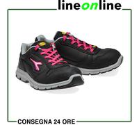 Diadora Run II Low S3 SRC ESD, Scarpe da Ginnastica Uomo, Black/Fucsia Red, 39 EU
