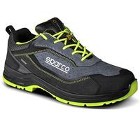 Sparco Indy Texas S1P ESD scarpe da lavoro in pelle scamosciata nero/verde fluo