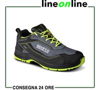 Sparco Indy Texas S1P ESD scarpe da lavoro in pelle scamosciata nero/verde fluo