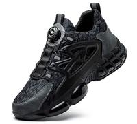 Scarpe Antinfortunistiche Uomo Donna Leggere Scarpe da Lavoro con Punta in Acciaio Comode Scarpe Sicurezza Traspiranti Cuscino d'Aria U66/Nero Grigio 41