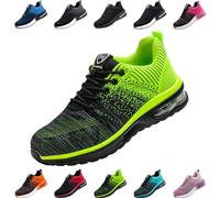 Scarpe Antinfortunistiche Uomo Donna Scarpe da Lavoro Leggere Alte Comode Scarpe Sicurezza Verde EU 36