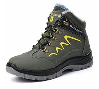 Scarpe Antinfortunistiche Uomo Invernali Impermeabili Scarpe da Lavoro Donna Leggere Comode Scarpe Sicurezza Calde Scarponi Antinfortunistiche con Punta in Acciaio Antiscivolo, Verde, EU 45