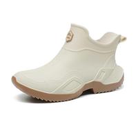 Scarpe Antipioggia da Donna, Eleganti Stivali da Pioggia Corti, Scarpe da Acqua per Coppie, comode galosce Antipioggia Basse Adatte a Tutte Le Stagioni (Beige, 43)