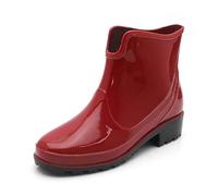 Scarpe Antipioggia da Donna per La Primavera E L'Estate Adatte Anche per Le Giornate di Pioggia Calzature Comode con Tacco Basso per Tutte Le Occasioni (Red 41)