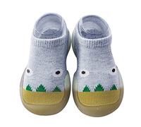 Scarpe antiscivolo per bambini, per ragazzi e ragazze, traspiranti, antiscivolo, leggere, graziose e confortevoli, anti-collisione, suola in gomma morbida, Cenere chiaro, 22 EU