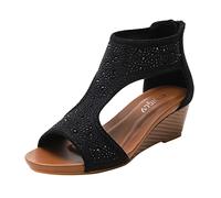 Scarpe Aperte Donna Estive con Zeppa - Ciabatte Donna Chiuse Dietro con