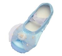 Scarpe Ballerina Bambina 23-39 EU in Tela con Fiocco Scarpette Danza Classica Ballerine Scoperte Comode Morbide Scarpe Ginnastica Artistica Yoga Casual per Allenamento e Spettacoli,Blu,36
