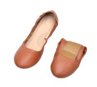 Scarpe ballerine da donna, eleganti, sportive, estive, comode, larghe H, suola morbida, traspiranti, per il tempo libero, leggere, morbide scarpe da ginnastica, marrone, 37 EU