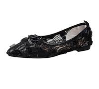 Scarpe ballerine da donna, estive, eleganti, basse, in pizzo, Mary Jane | Scarpe da sera con fiocco, eleganti e comode, leggere e traspiranti, per la festa della mamma
