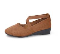 Scarpe ballerine da donna, scarpe piatte comode per il tempo libero, tacco basso, ortopediche, estive, morbide e comode, mocassini morbidi, eleganti, ballerine leggere senza lacci, marrone, 41 EU