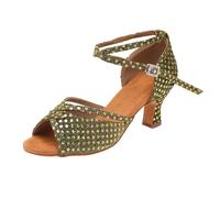 Scarpe Ballo Latino Donna Scarpe da Ballo Latino da Donna a Punta Chiusa/Aperta Salsa Tango Pratica Scarpe da Allenamento Scarpe Latine Regolabili Modern Pole Dance Ballroom da Sposa