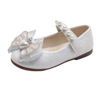 Scarpe Bambina Cerimonia Scarpe Eleganti Bambina Cerimonia Antiscivolo Scarpette di Perle Bambina Sandali Estivi Bambina Scarpette Eleganti Bambina (White, 27 Toddler)