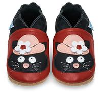 Scarpe Bambina - Scarpe Neonata in Morbida Pelle - Scarpine Neonato Primi Passi - Gatto in Cappello - 0-6 Mesi