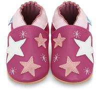 Scarpe Bambina - Scarpe Neonata in Morbida Pelle - Scarpine Neonato Primi Passi - Stelle Rosa - 18-24 Mesi