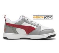 SCARPE BAMBINO/BAMBINA PUMA REBOUND V6 LO - 396742-09 col. bianco/grigio/rosso