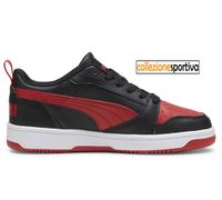 SCARPE BAMBINO/BAMBINA PUMA REBOUND V6 LO JR 393833-11 col. nero/rosso