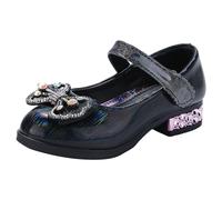 Scarpe Bambino Ragazza Torna a Scuola Scarpa Principessa Ragazza Glitter Bambini Mary Jane Scarpe da Danza Scarpe Tacco Alto Bambini Party Pompe, Nero , 27 EU