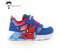 Scarpe Bambino Spiderman con Luci Chiusura a Strappo Marvel Leggera Blu New