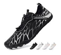 Scarpe Barefoot Minimaliste Donna Uomo Scarpe Multisport per Corsa Trekking Trail Running Palestra Antiscivolo Traspirante Scarpe da Immersione Nero Argento 38EU