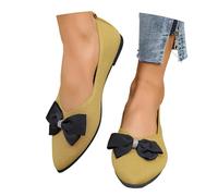Scarpe Basse Casual Senza Tempo con Fiocco per Tutti i Giorni: comode da Indossare Tutti i Giorni, Facili da infilare, Versatili per Il Lavoro e Il fine Settimana. (Yellow-b, 39)