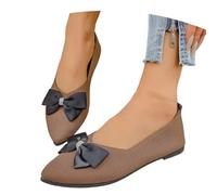 Scarpe Basse Casual Senza Tempo con Fiocco per Tutti i Giorni: comode da Indossare Tutti i Giorni, Facili da infilare, Versatili per Il Lavoro e Il fine Settimana. (Brown-b, 39)