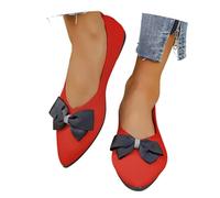 Scarpe Basse Casual Senza Tempo con Fiocco per Tutti i Giorni: comode da Indossare Tutti i Giorni Facili da infilare Versatili per Il Lavoro e Il fine Settimana (Red 41)