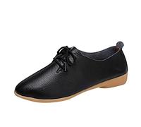 Scarpe basse con lacci da donna, in pizzo, da lavoro, da donna, in pelle, moderne, da donna, classiche, in pelle, traspiranti, per il tempo libero, scarpe da danza tango comode, Nero , 37 EU