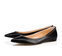 Scarpe Basse con Punta a Punta e Rivetti da Donna, Comode e Casual Slip On Ballerine Estive Semplici da Sposa Per Passeggiate Viaggi Vita Quotidiana,Nero,38 EU