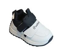 Scarpe basse da bambina bianche flessibili, da calcio per bambini senza lacci, suola antiscivolo, leggere, traspiranti, scarpe da ginnastica stabili, Nero , 25 EU