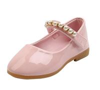 Scarpe basse da bambina Mary Jane leggere, morbide con suola morbida, flessibili, comode, tinta unita, eleganti, con cinturino alla caviglia, in morbida pelle PU, perfette per le principesse, Colore