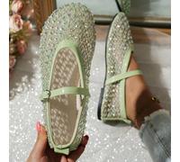 Scarpe basse da donna 2026 con rete di strass, comode e traspiranti, eleganti e d'avanguardia per la moda delle vacanze al mare CN36,CN37,CN38,CN39,CN40,CN41,CN42,CN43Tradizione popolare