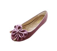 Scarpe basse da donna - Ballerina scarpe da ballo chiuse Slip On Slipper con fiocco, eleganti scarpe da barca comode, scarpe da jazz, leggere per balli, Lilla, 37 EU