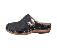 Scarpe basse da donna casual con punta del pacchetto e fondo piatto, tinta unita scarpe da spiaggia con fibbia in metallo e tacco obliquo scarpe chiusura a vite donna, Nero , 36 EU