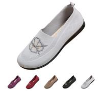 Scarpe basse da donna, eleganti, chiuse, da barca, slip-on | Scarpe senza lacci, motivo floreale, eleganti, comode, traspiranti, antiscivolo, per il tempo libero