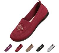 Scarpe basse da donna, eleganti, chiuse, da barca, slip-on | Scarpe senza lacci, motivo floreale, eleganti, comode, traspiranti, antiscivolo, per il tempo libero