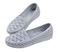 Scarpe basse da donna estive da donna, comode, piatte per attività all'aria aperta, alla moda, traforate, leggere, chic, con strass luccicanti, grigio., 39 EU
