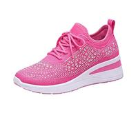 Scarpe basse da donna, estive, traspiranti, eleganti, glitterate, con zeppa | Scarpe sportive con lacci, leggere, traspiranti, sportive, per il tempo libero, per la città e le attività all'aperto